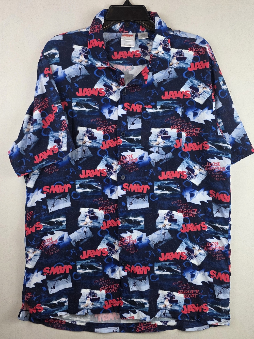 JAWS Camp Collar Shirt Large All Over Print